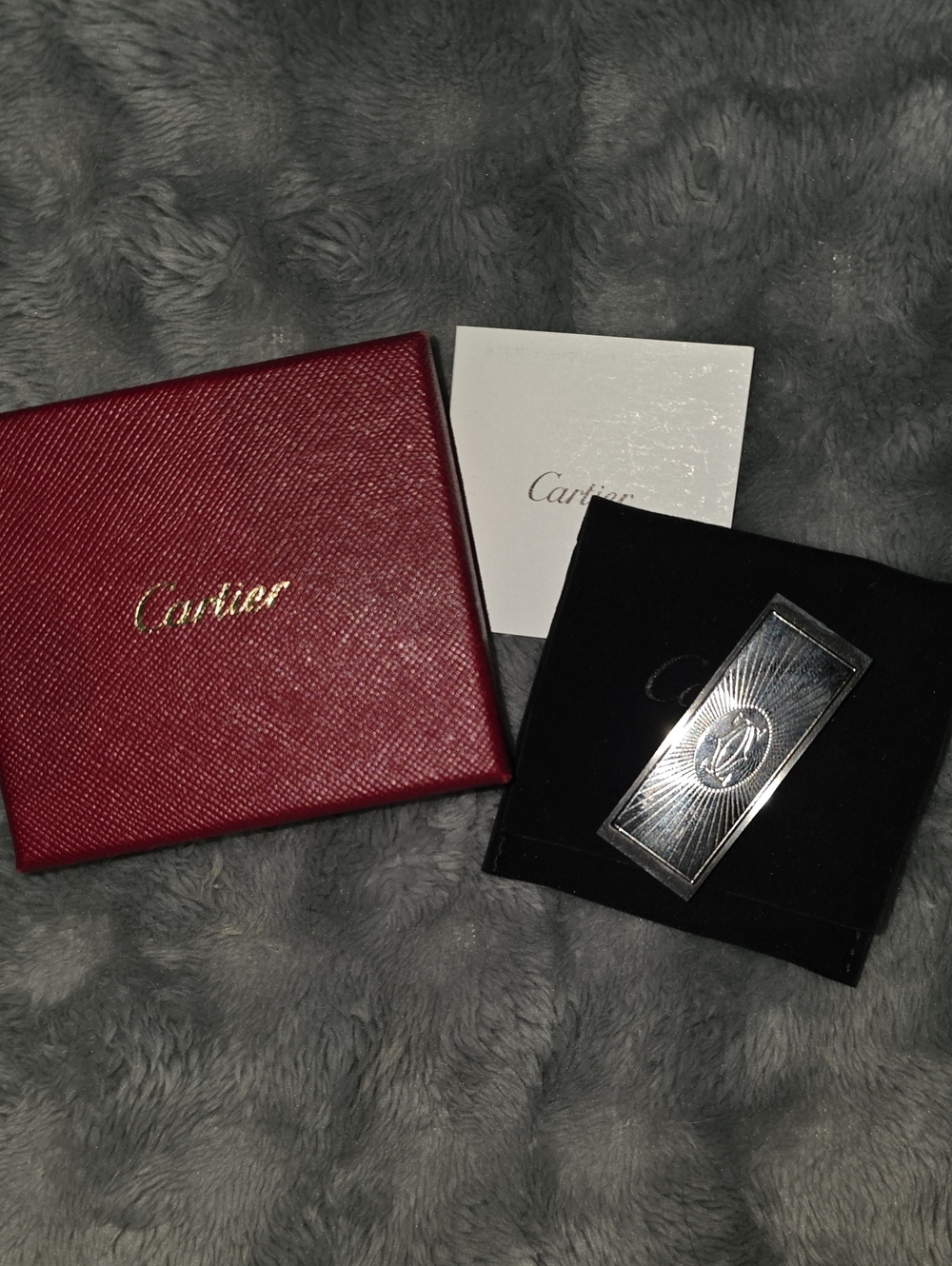 Cartier Silver Money Clip with Sunburst Monogram💲💵